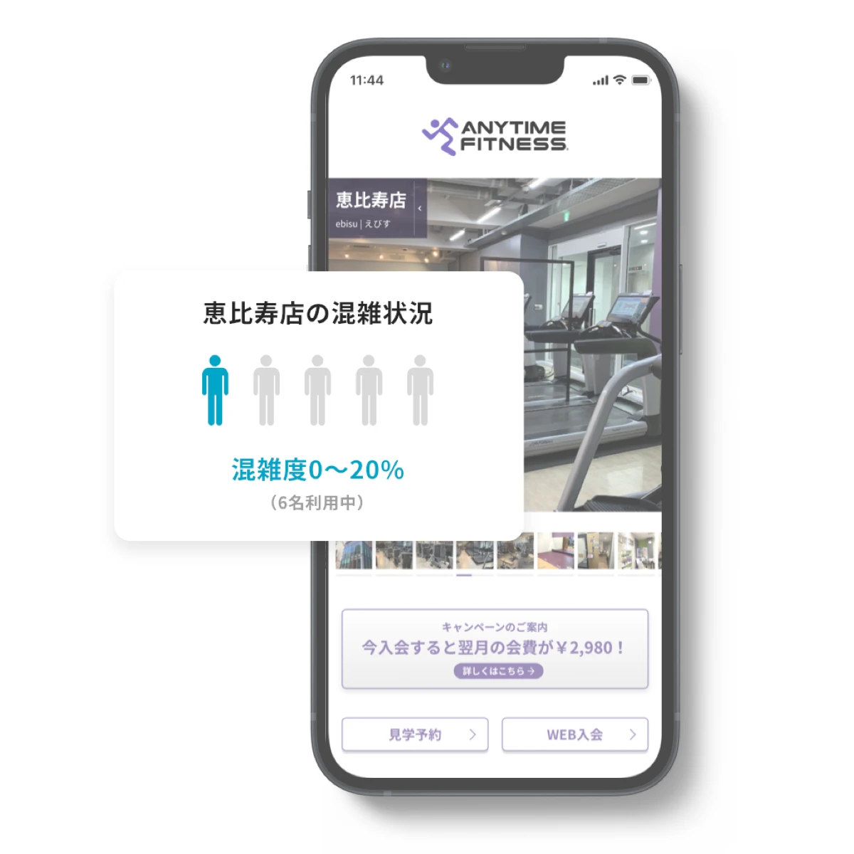 Anytime Fitnessジムの混雑状況アプリ